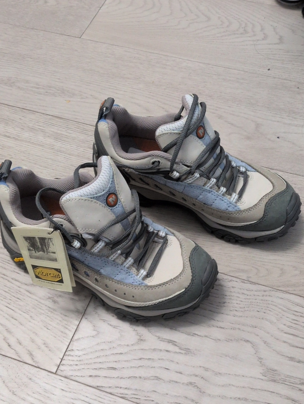 Merrell women's Pulse 11 Gray and Light Blue Trail Shoes